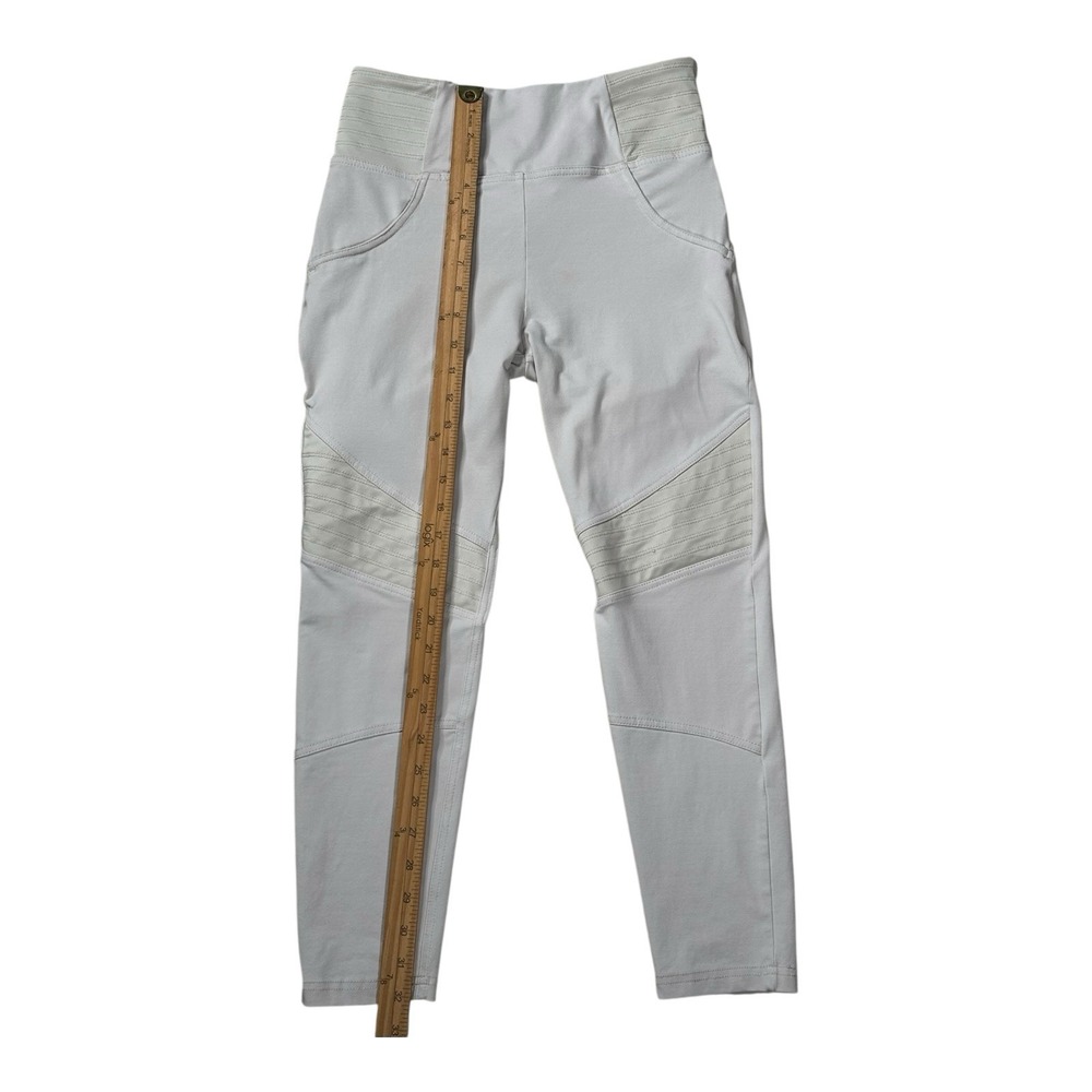 Freddy Italian Crop Cream Pants Limited Spandex Edition High Waist Zip Side US 6 - Picture 6 of 16